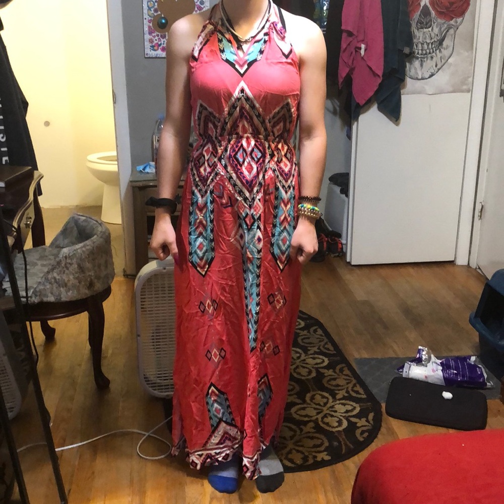 A multicolored summer dress